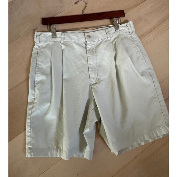 Y2K Mens Chino Khaki Shorts Size W 34 Land's End Twee Summer Preppy Dadcore - Picture 5 of 5